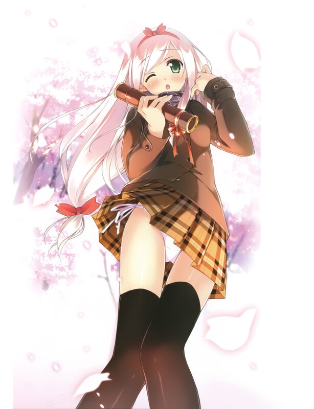 anime girl playing flute