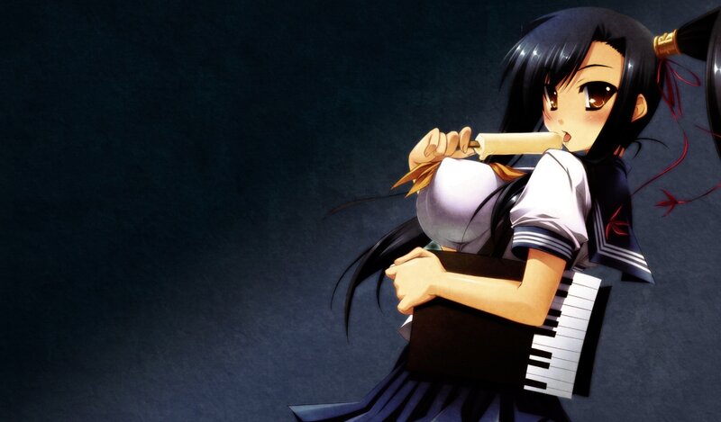 anime girl playing flute
