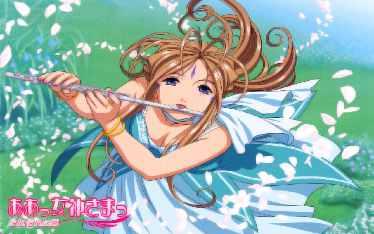 Anime girl playing flute
