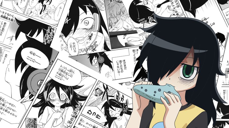 Anime Girl Playing Flute — Black, Dramatic, Manga