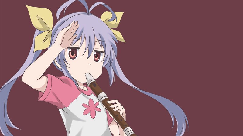 Anime Girl Playing Flute — Purple, Calm