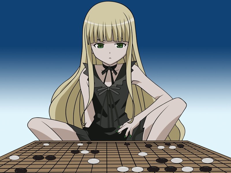 anime girl playing go