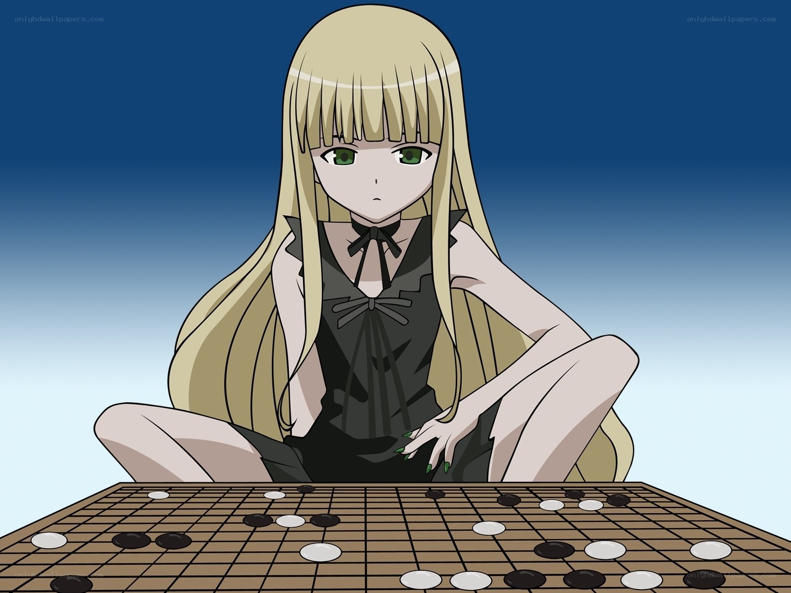 anime girl playing go