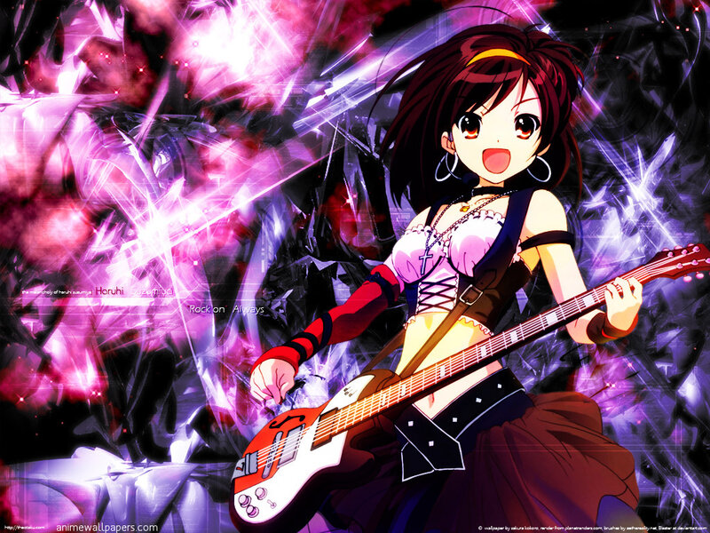Anime girl playing guitar