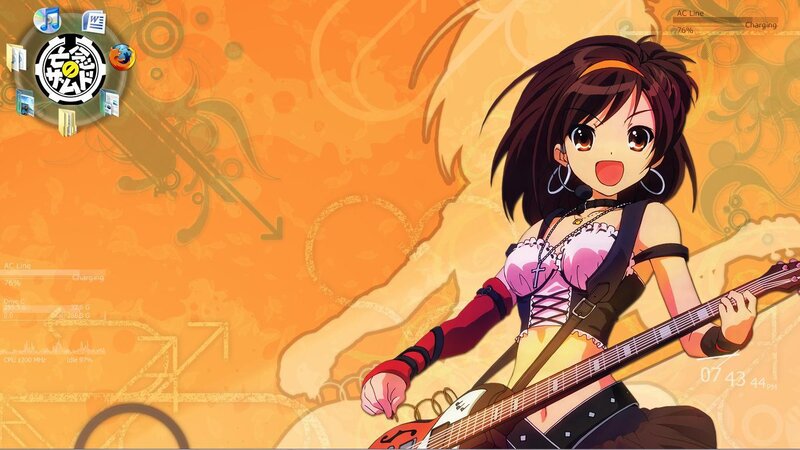 anime girl playing guitar