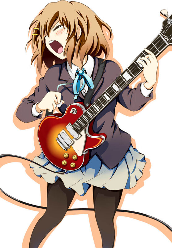 anime girl playing guitar