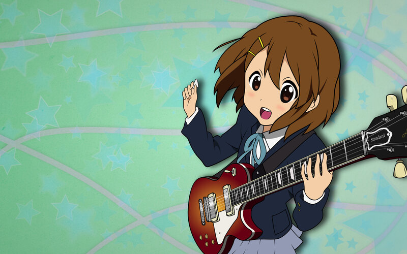 anime girl playing guitar