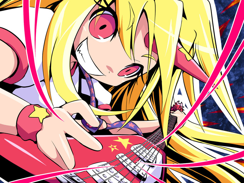 anime girl playing guitar