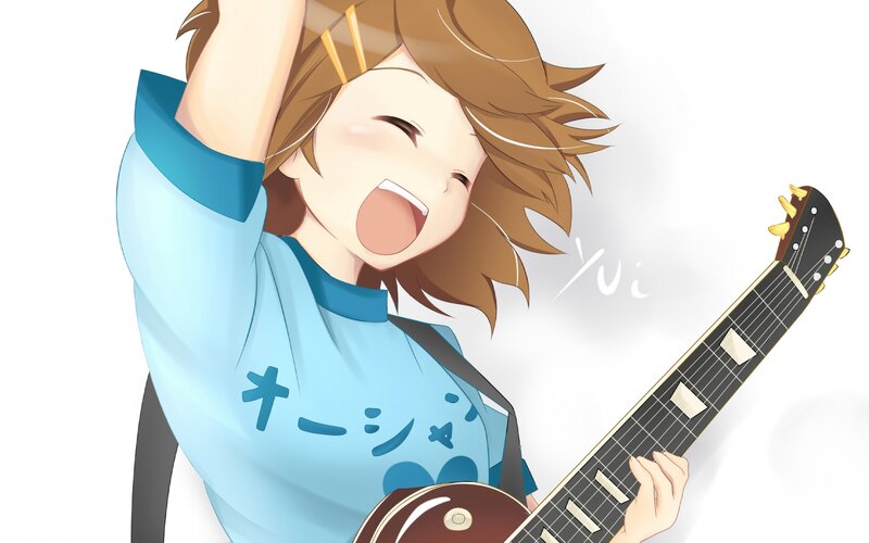anime girl playing guitar