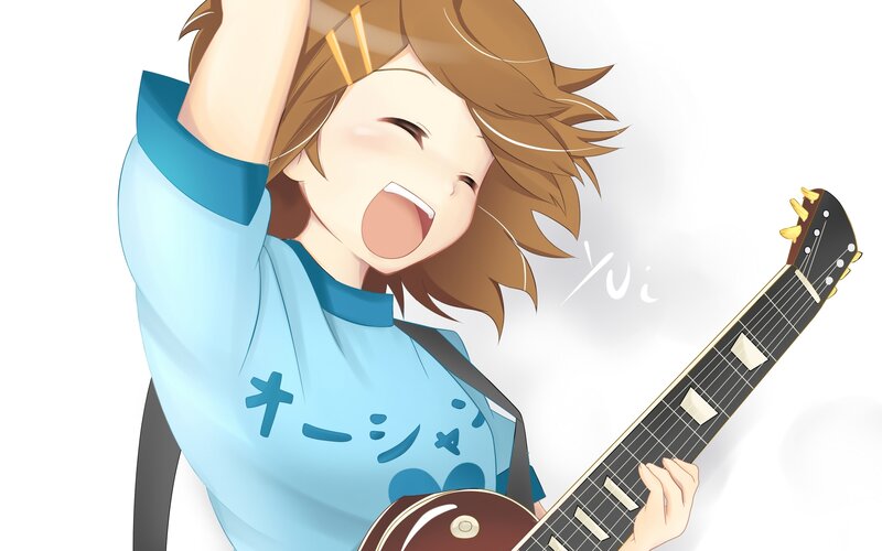anime girl playing guitar