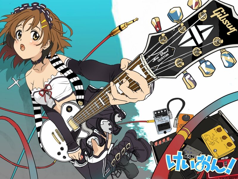 anime girl playing guitar