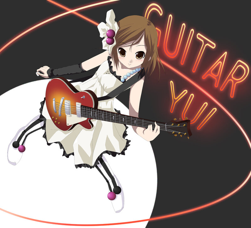 anime girl playing guitar