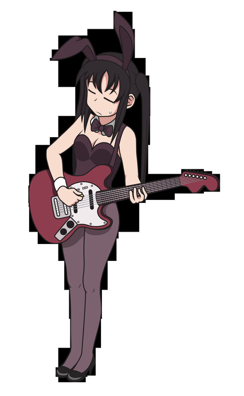 anime girl playing guitar