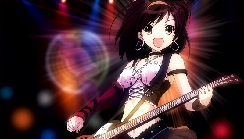 anime girl playing guitar