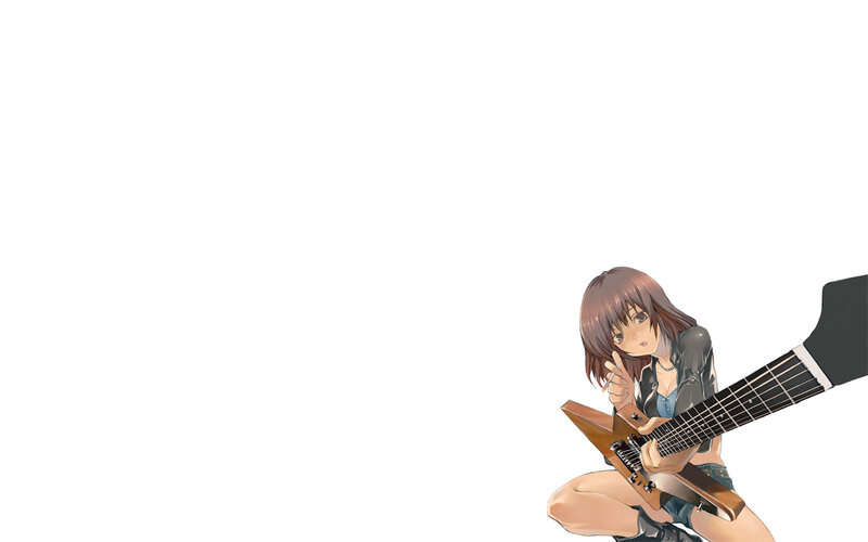 anime girl playing guitar