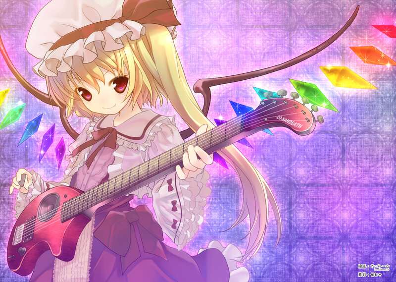 Anime girl playing guitar