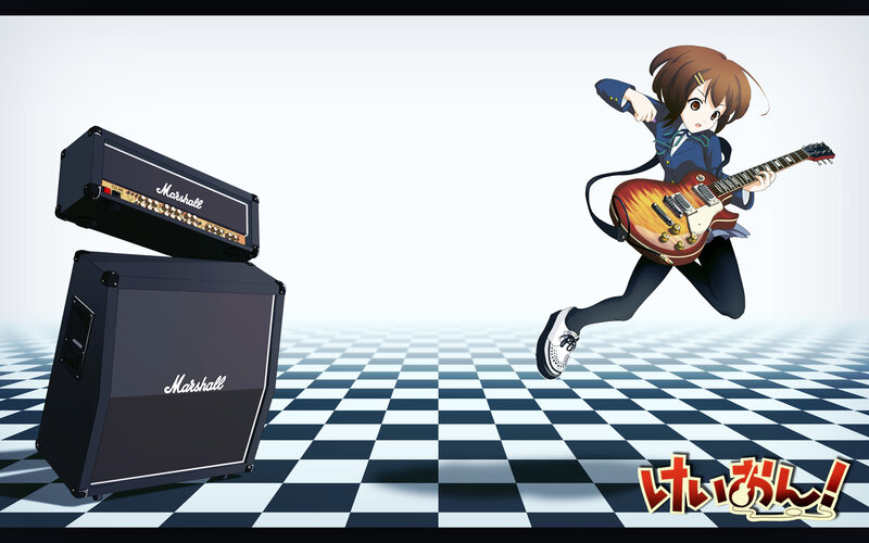 Anime girl playing guitar