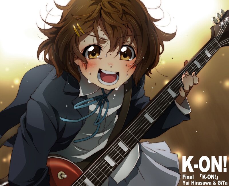 anime girl playing guitar