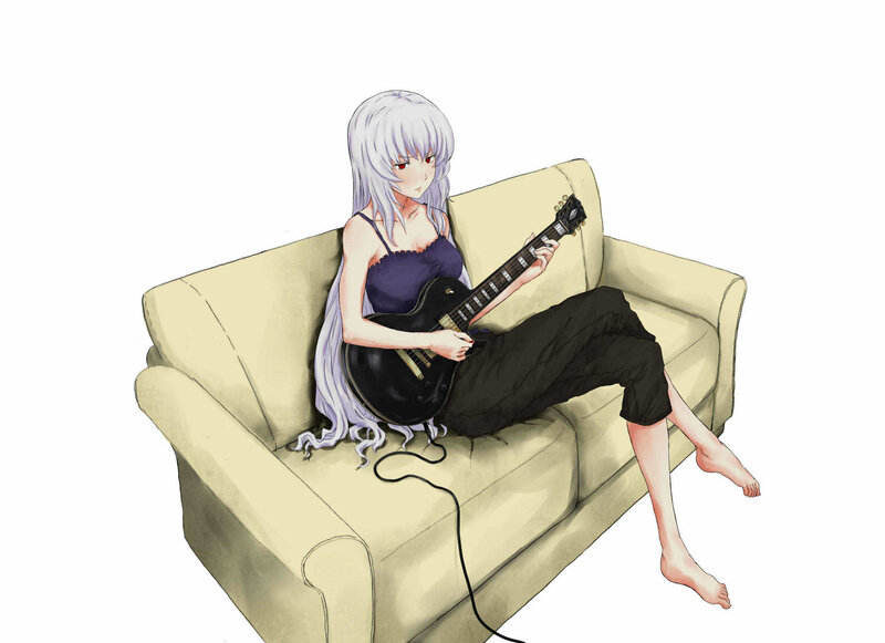 Anime girl playing guitar