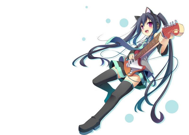 anime girl playing guitar