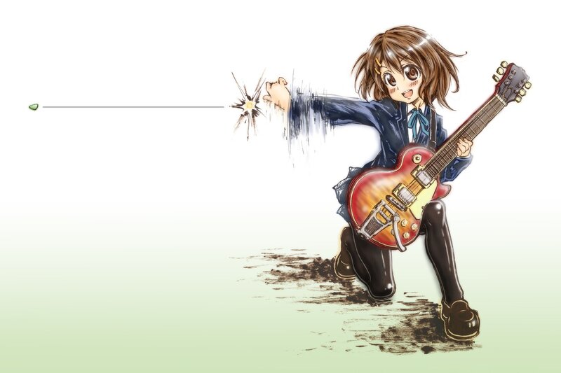 anime girl playing guitar