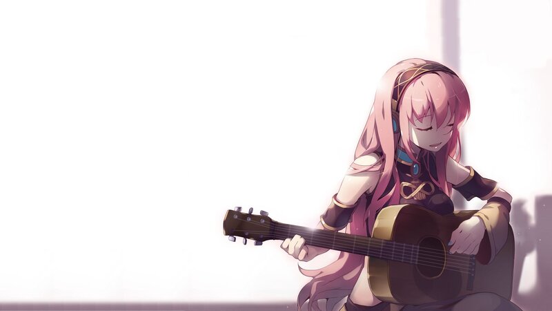 anime girl playing guitar