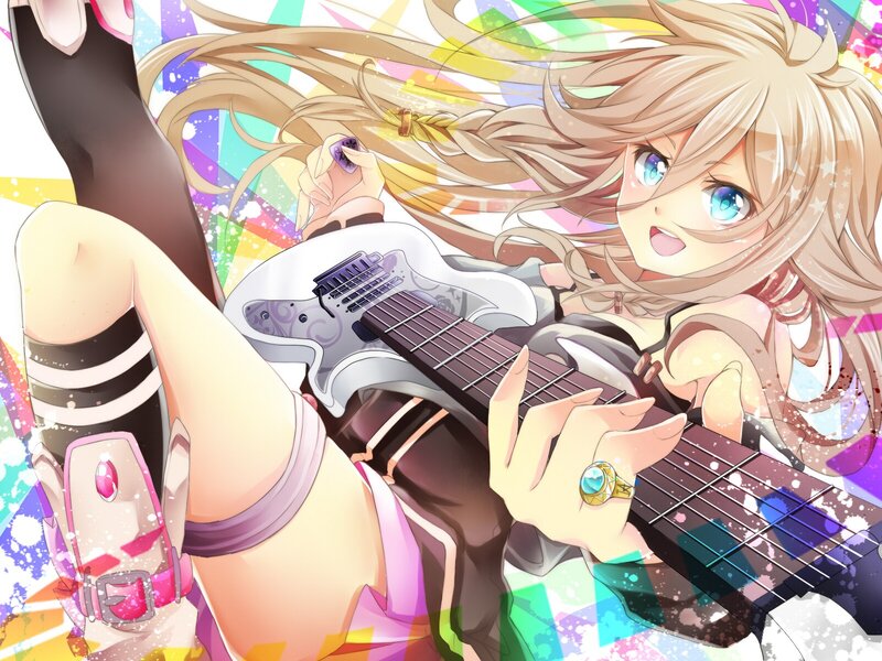 Anime girl playing guitar