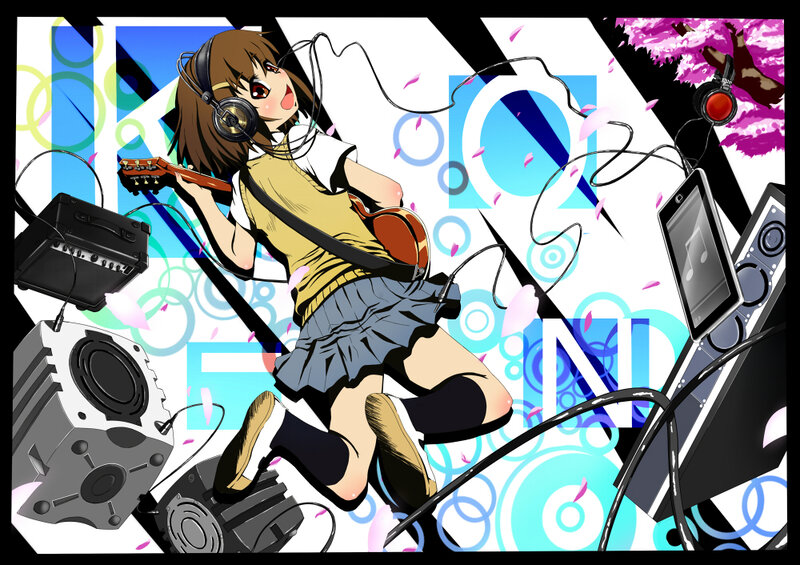 anime girl playing guitar