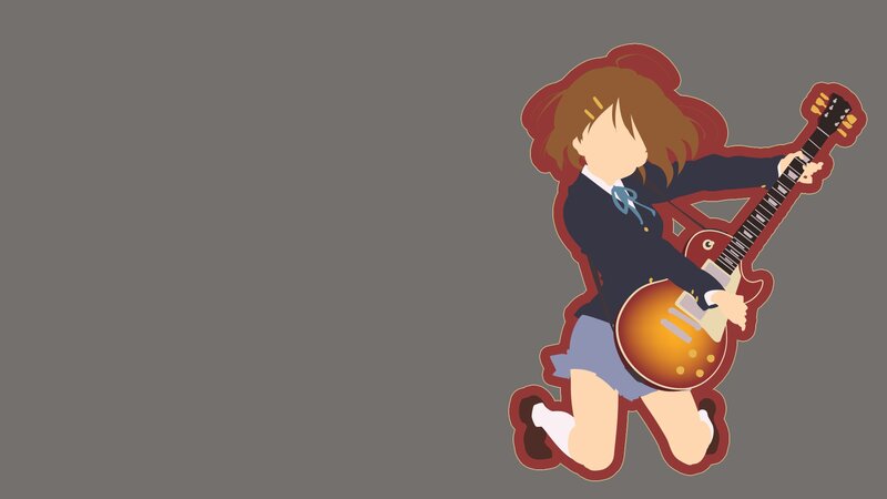 Anime Girl Playing Guitar — Gray