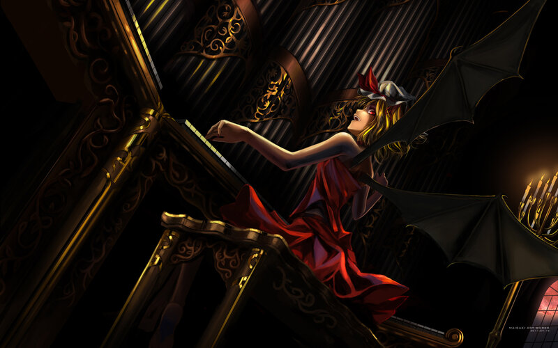 Anime Girl Playing Piano — Red