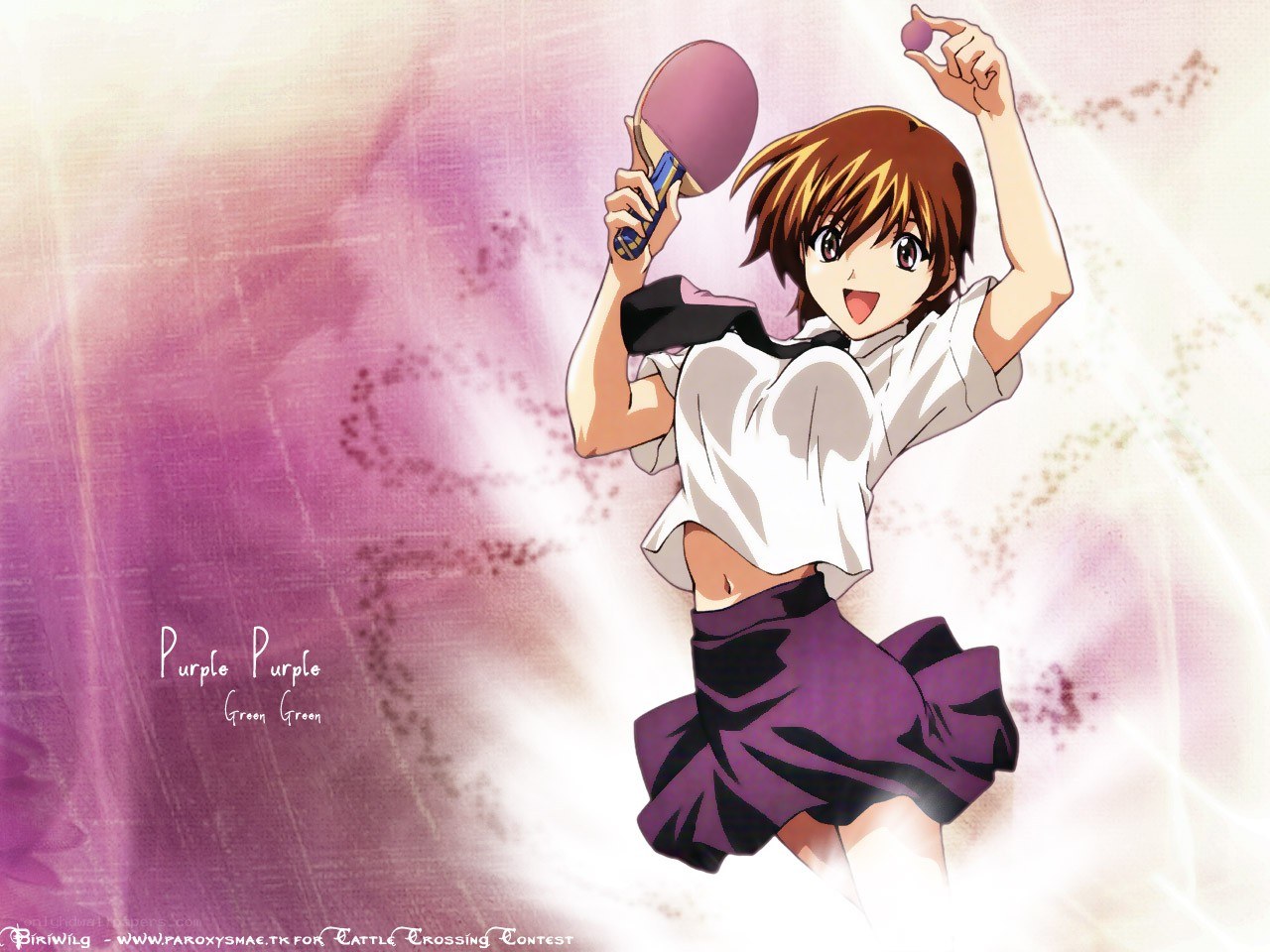 anime girl playing ping pong