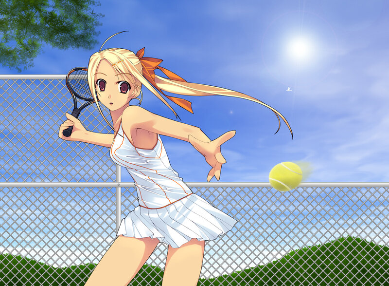 anime girl playing tennis