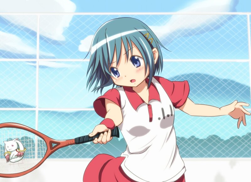 anime girl playing tennis