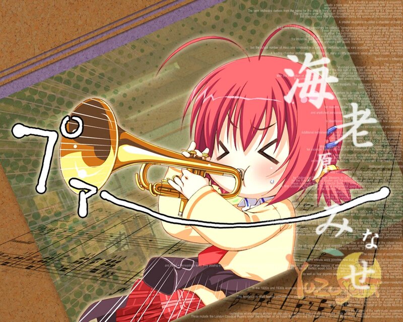 anime girl playing trumpet