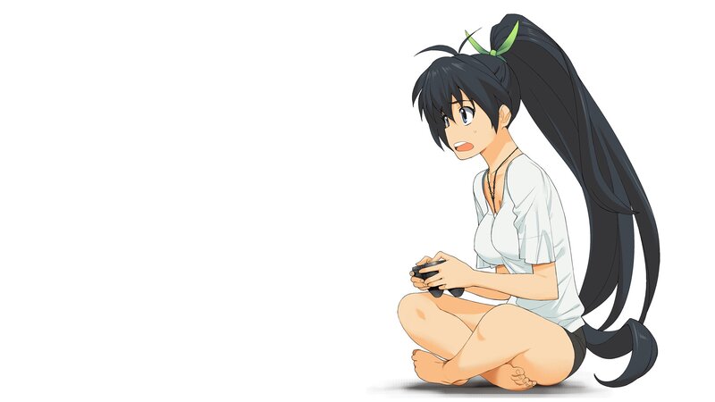 anime girl playing video game