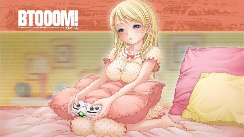 anime girl playing video game