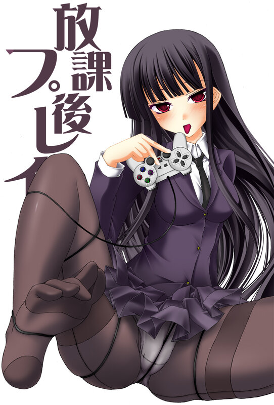 anime girl playing video game