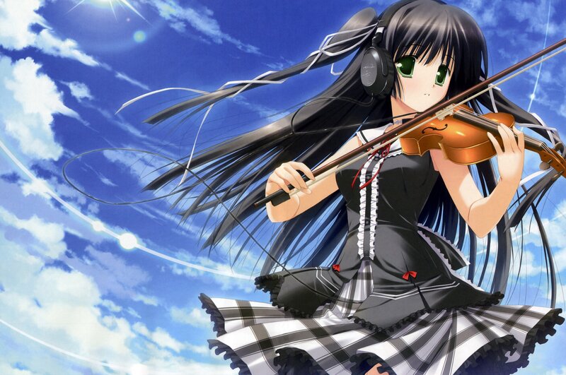 Anime girl playing violin