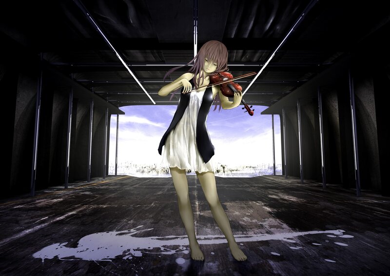 Anime girl playing violin