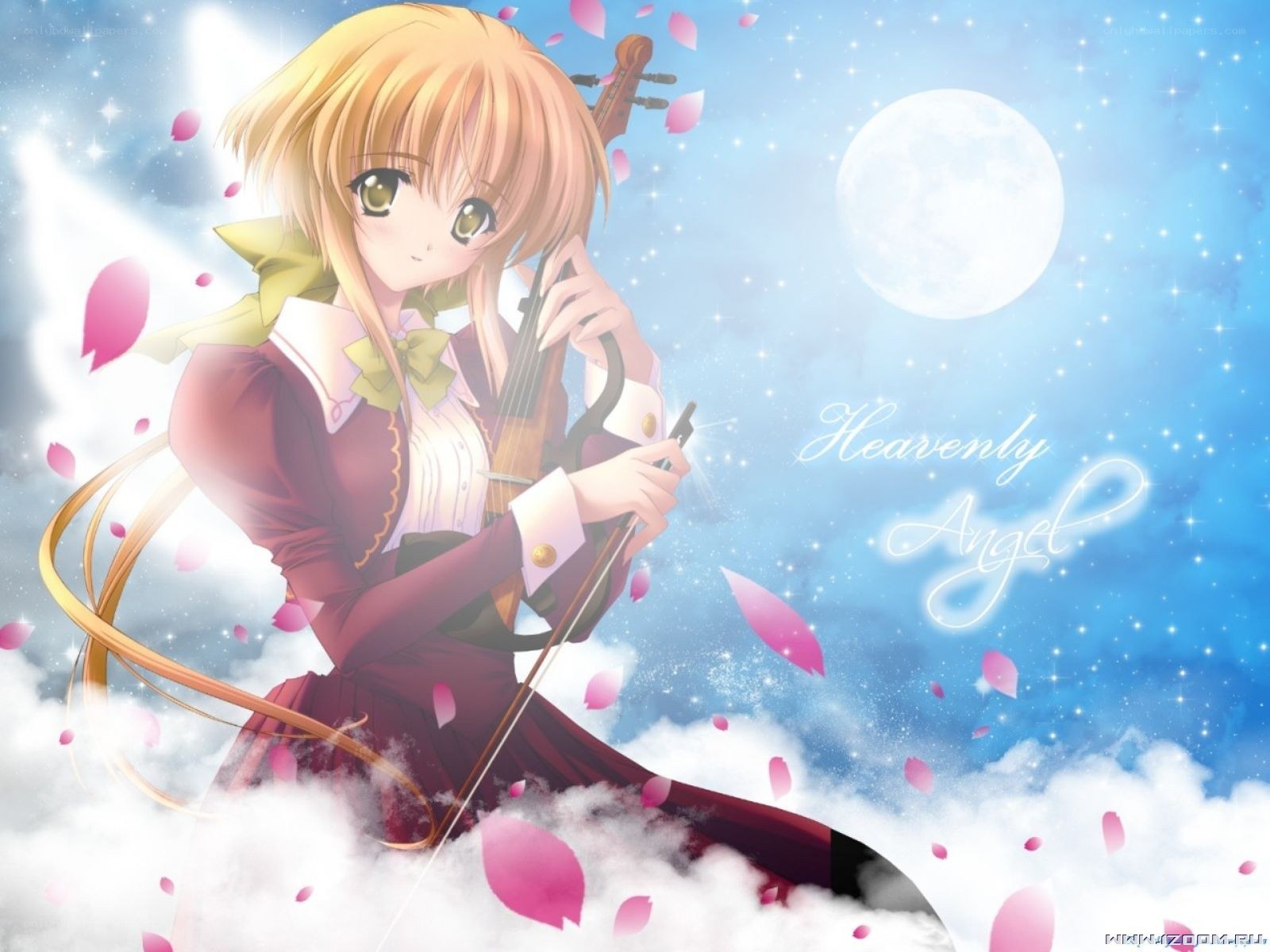 Anime girl playing violin