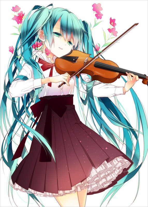 Anime girl playing violin