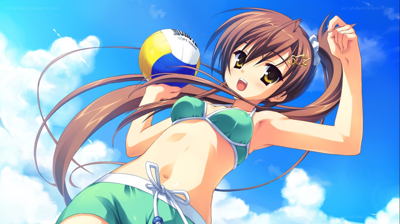 anime girl playing volleyball