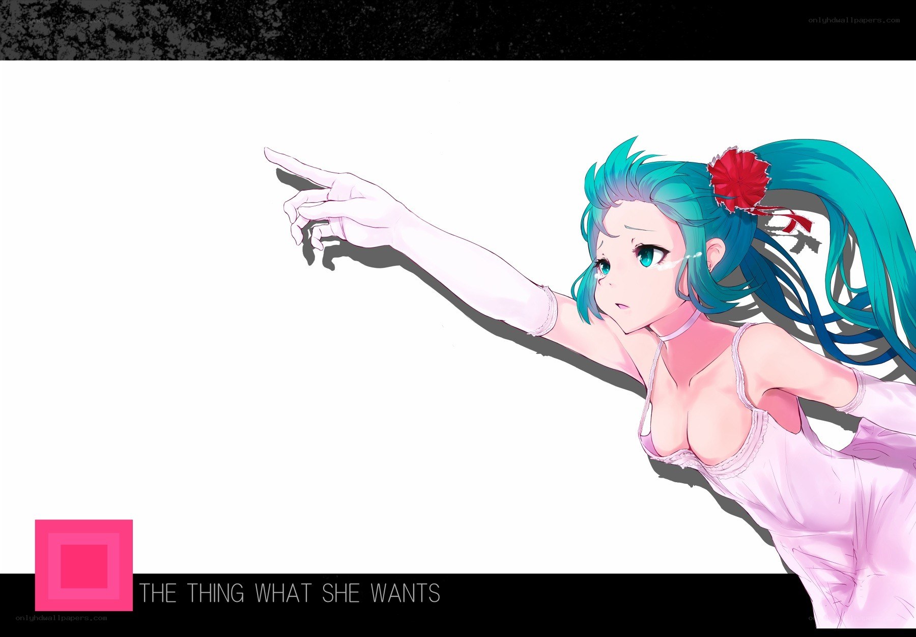 anime girl pointing