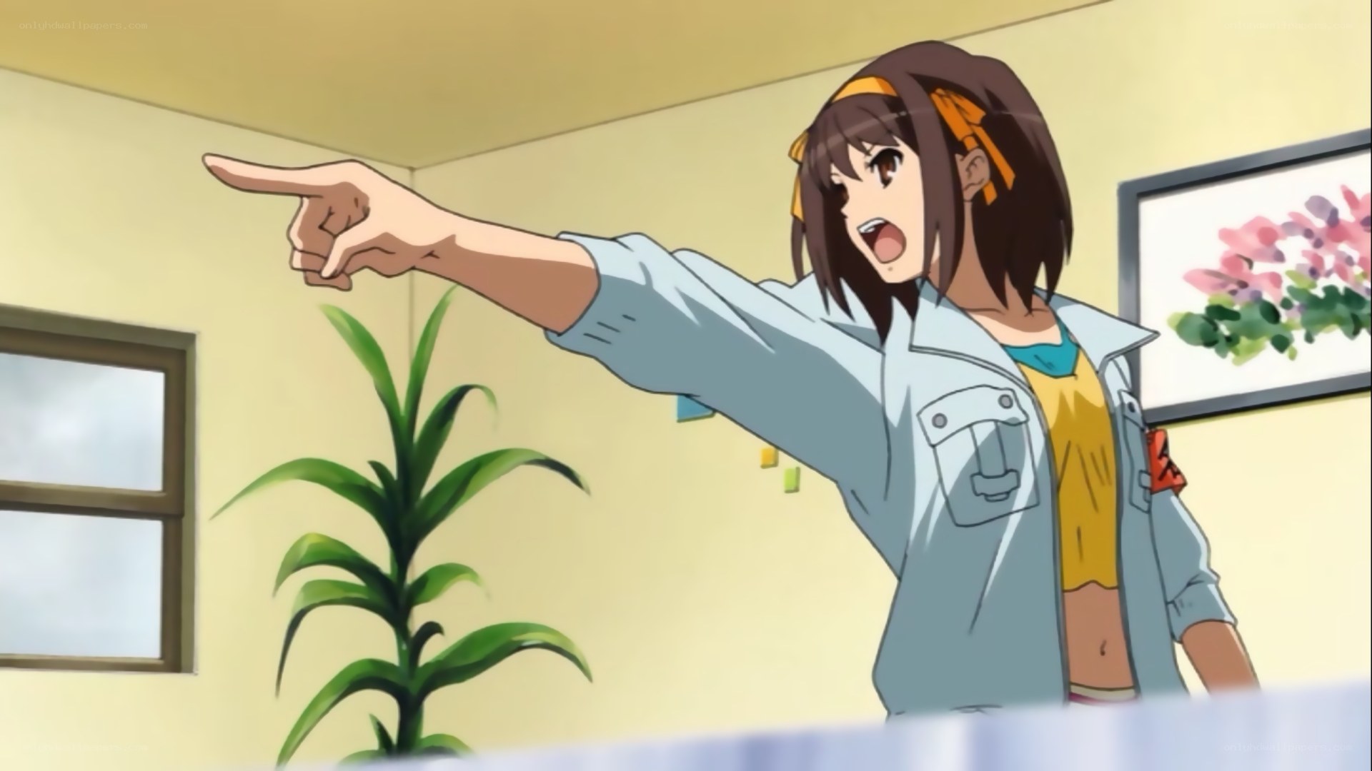 anime girl pointing angrily