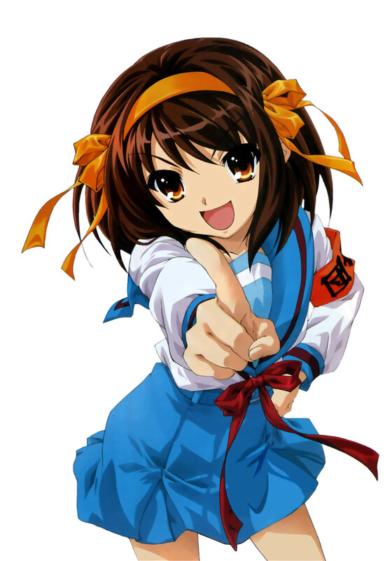 anime girl pointing at viewer