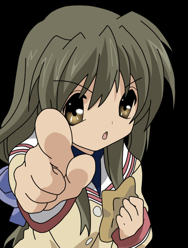 anime girl pointing at viewer