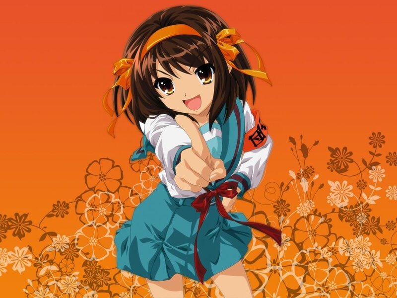 anime girl pointing at viewer
