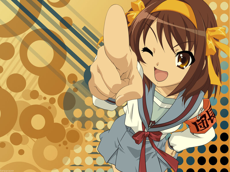 anime girl pointing at viewer