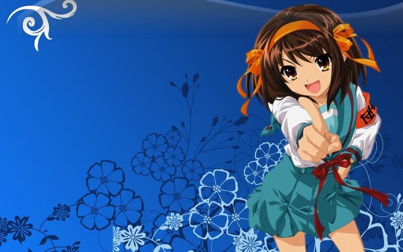 anime girl pointing at viewer