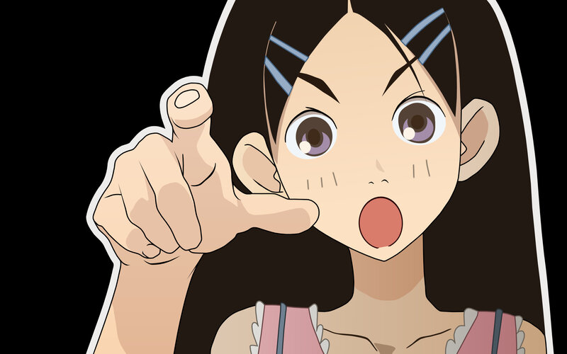 anime girl pointing at viewer